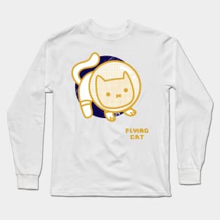 Funny Flying Cat Stargazer Long Sleeve T-Shirt